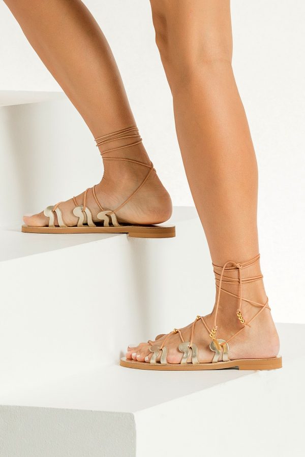 Gold Flat Sandals Women