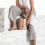 Leather Bucket Bag in Nude-Pink