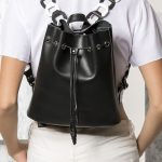 Mini Black Leather Backpack
