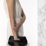 Black Leather Clutch with Handle
