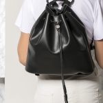 Womens Black Leather Backpack