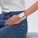 Leather Cuff Bracelet for Women fastens