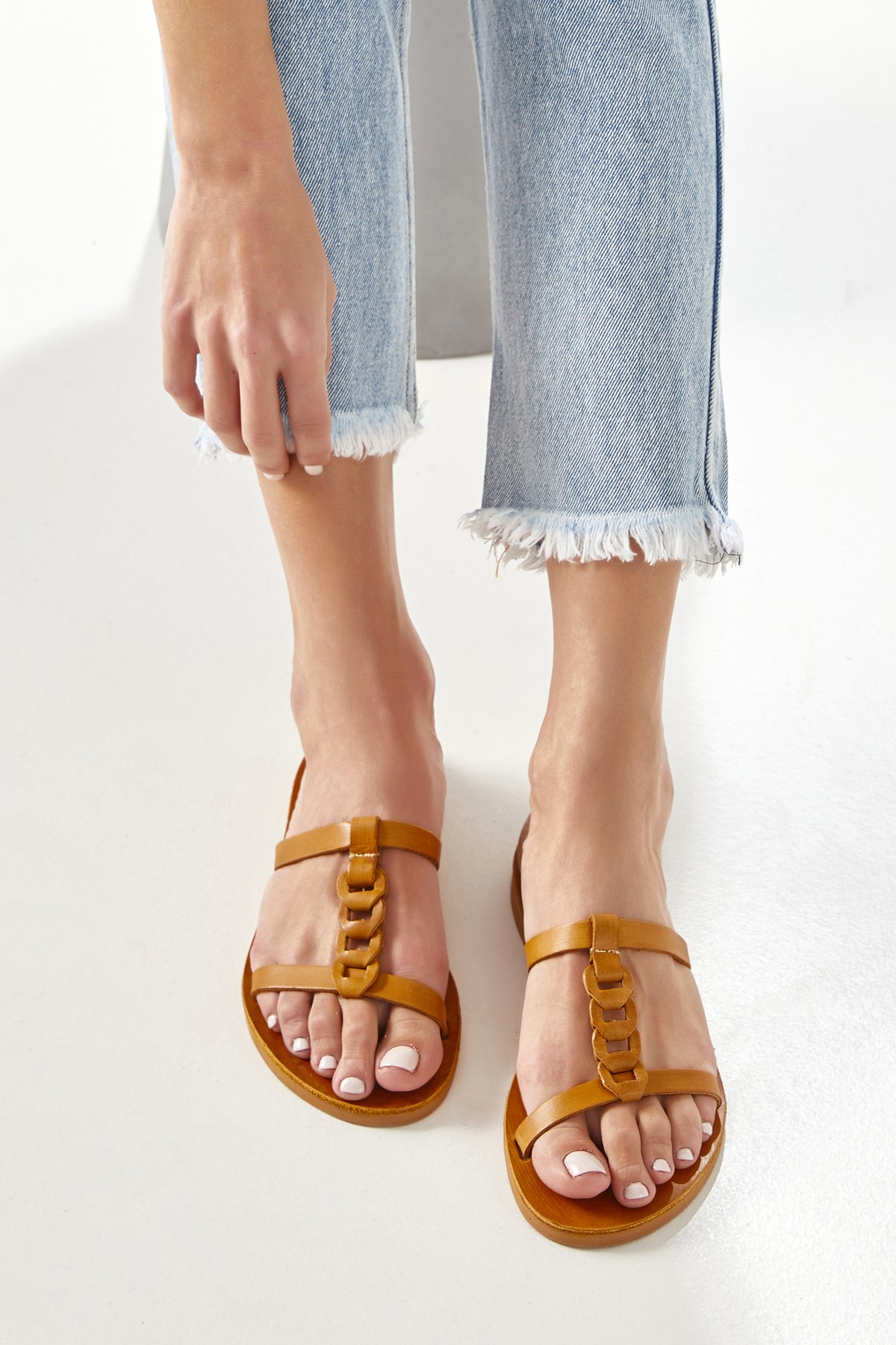 Brown Slip on Sandals