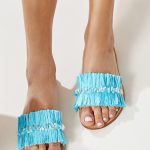 Beaded Leather Sandals Women