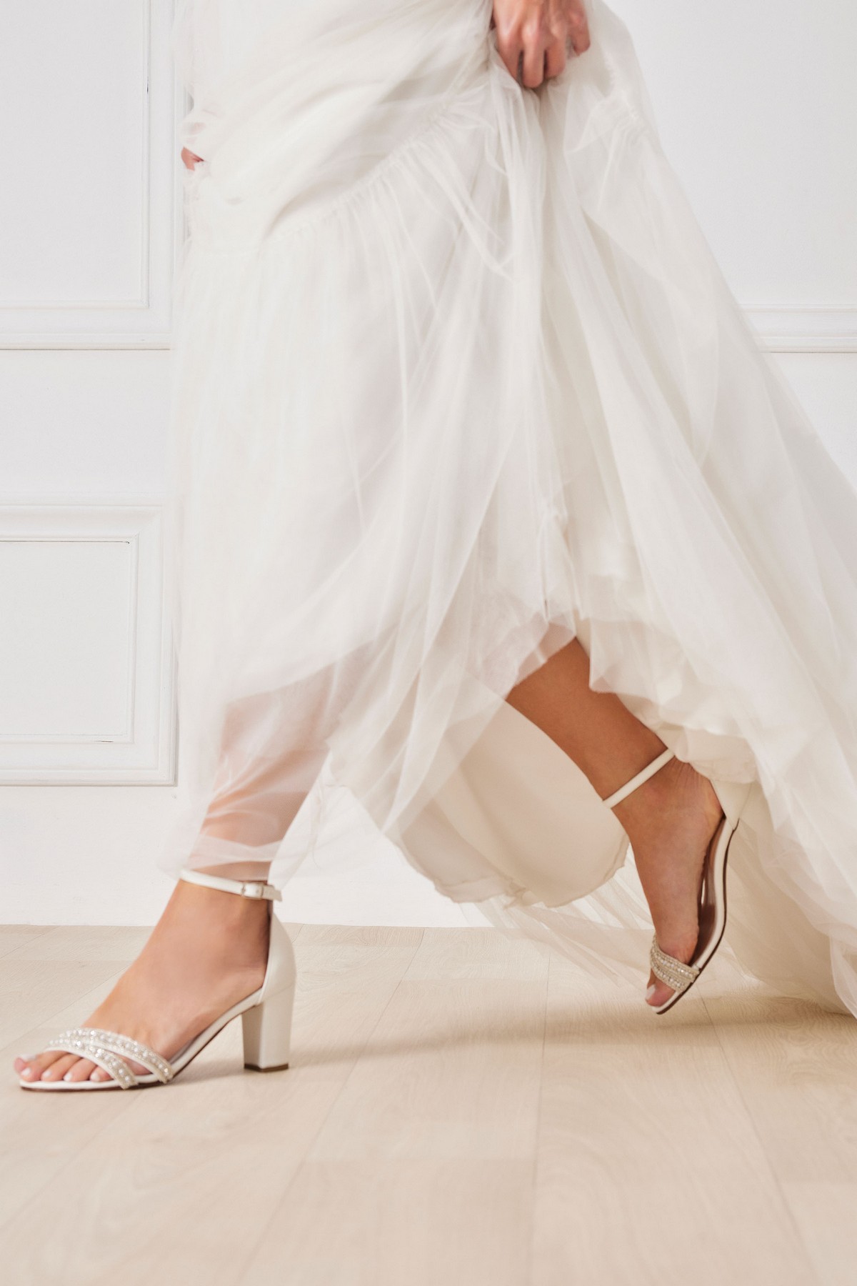 white wedding sandals