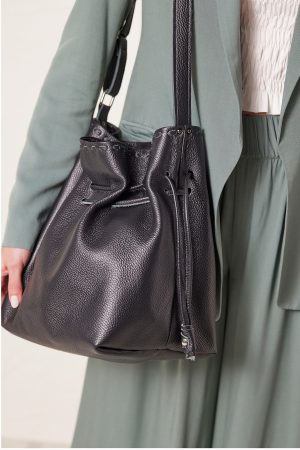 Soft Leather Bucket Bag