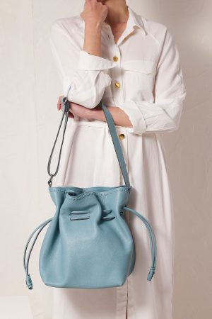 Women's Blue Leather Bag