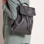 Leather backpack womens black