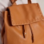 Handmade women backpack brown