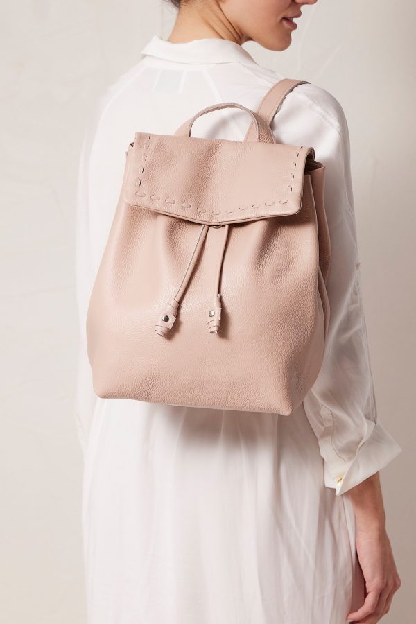 nude leather backpack