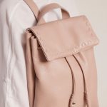 pink backpack women leather
