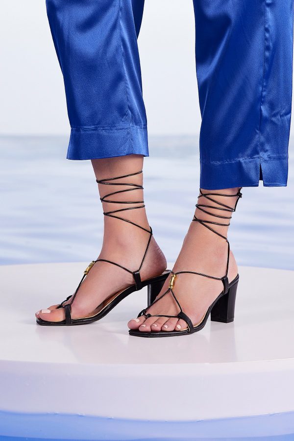 black gladiator sandals heels