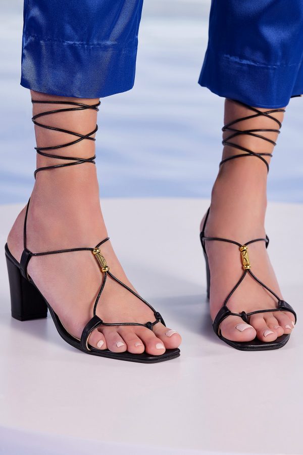 black gladiator heels
