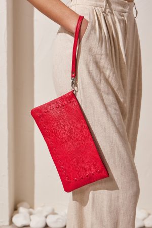 red clutch evening bag