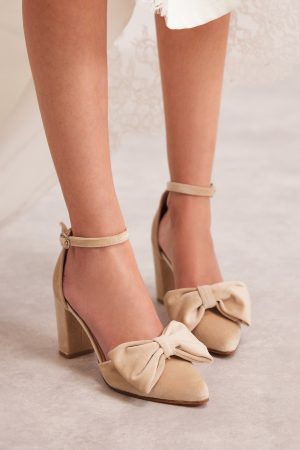 ivory bow bridal shoes