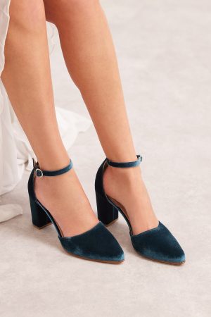 green ankle strap shoes