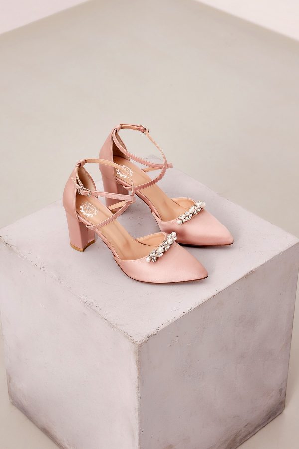 blush wedding heels