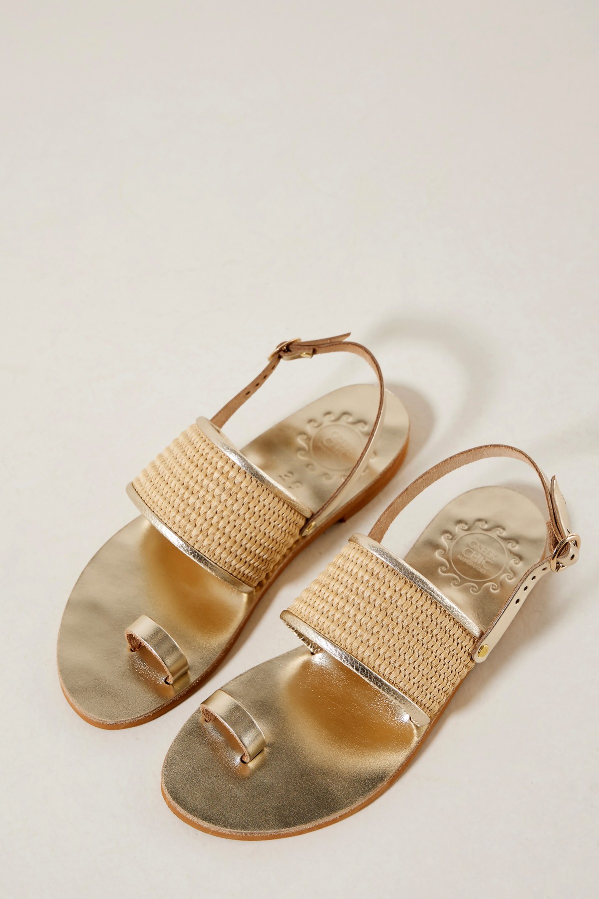 strappy leather sandals flat