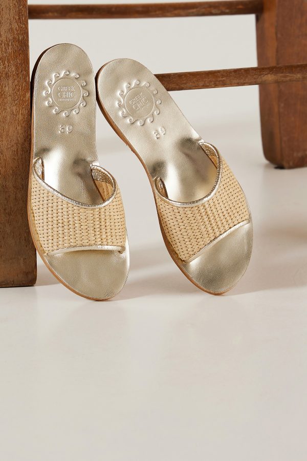 gold women’s sandals flat